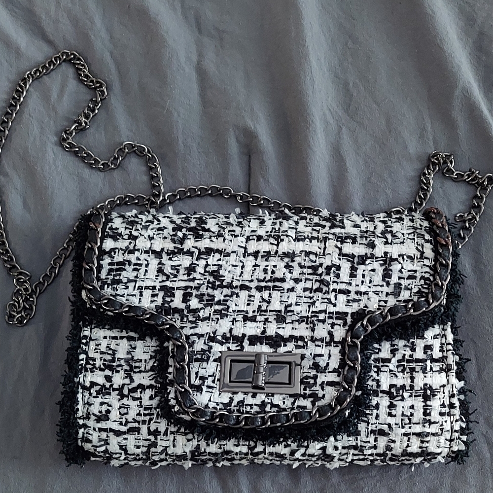 Natasha tweed cross body bag